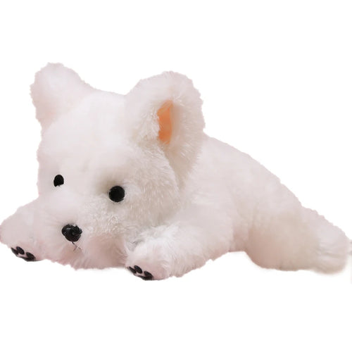 Adorable 30-65cm Fluffy White West Highland Terrier Plush Toy Soft Stuffed Puppy Lifelike Dog Animal Appease Doll Gift